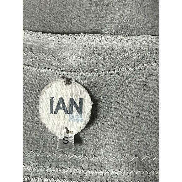 IAN Long Sleeve Sheer Gray Silk Tunic Swimsuit Cover Up Size Small - Picture 5 of 5